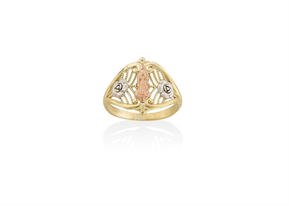 Three Tone Plated Mother Mary Ring